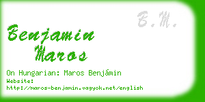 benjamin maros business card