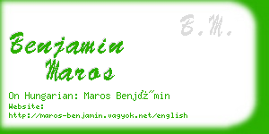 benjamin maros business card